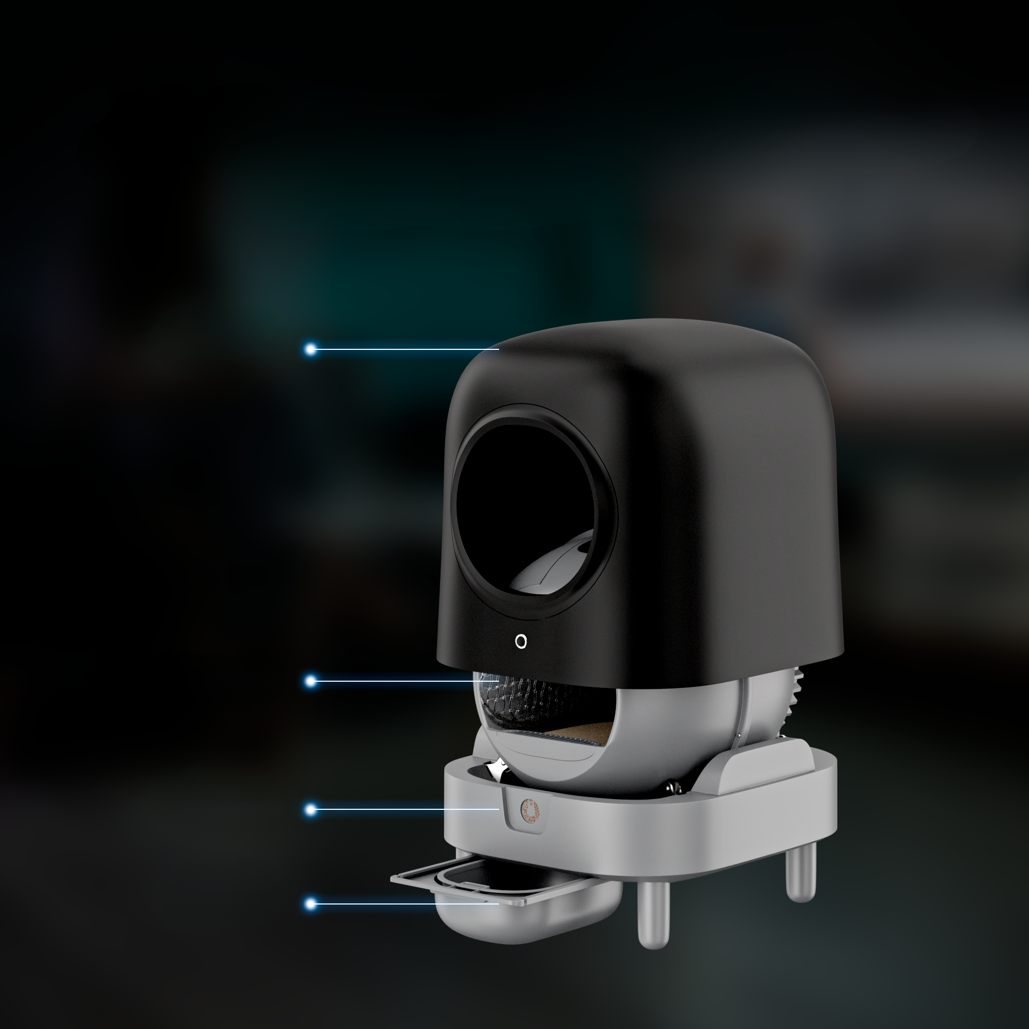 PRE ORDER - Petree Cube - Zelfreinigende kattenbak - Black Edition