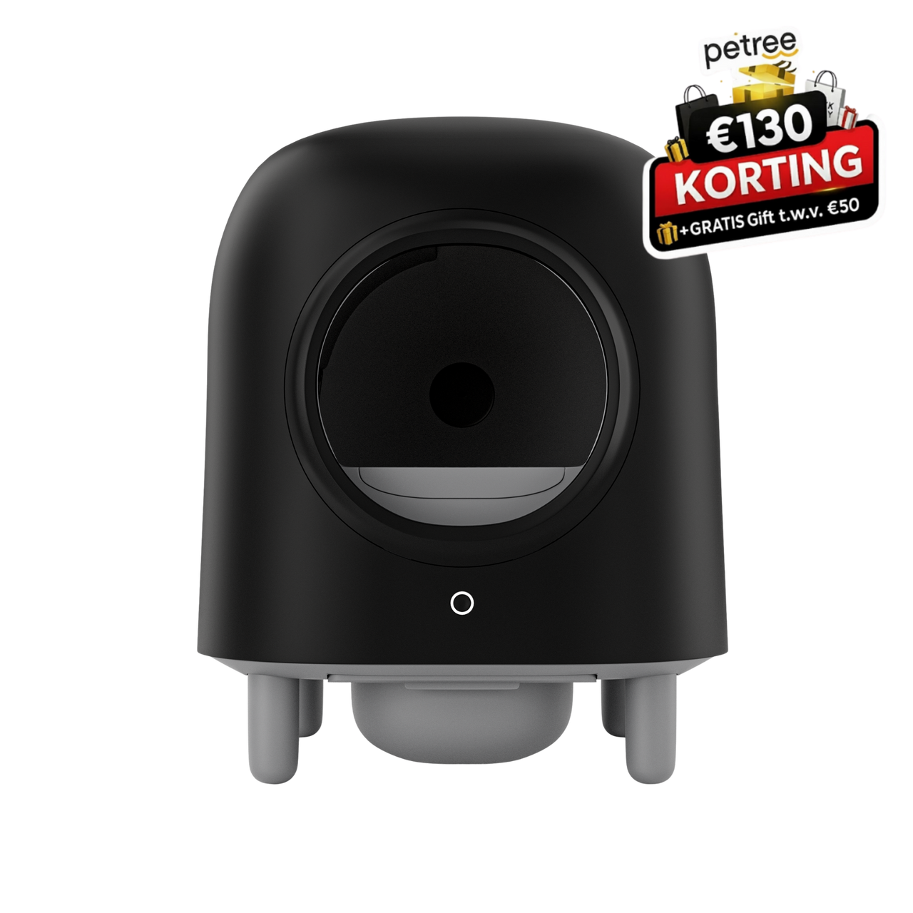 Petree Cube – Bac à litière autonettoyant – Édition Noire