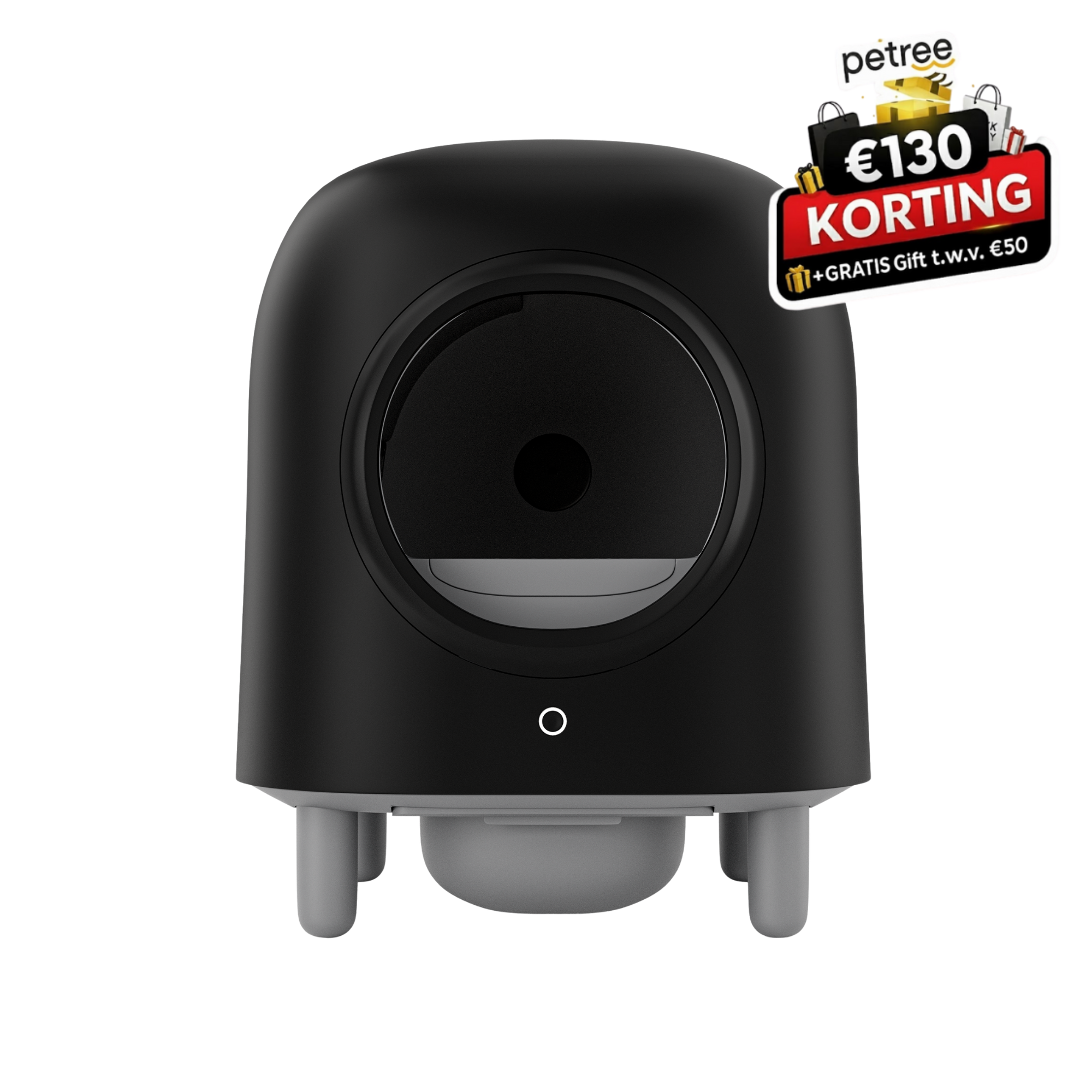 Petree Cube – Bac à litière autonettoyant – Édition Noire