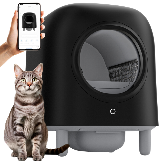 Petree Cube - Self-Cleaning Litter Box - Black Edition