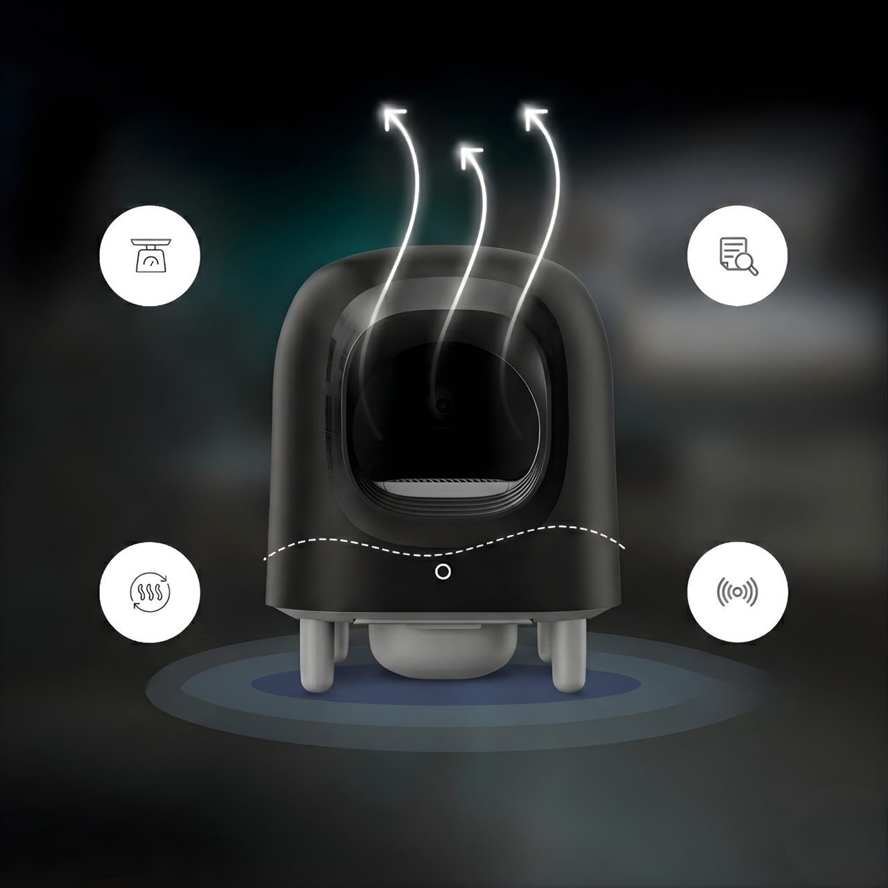Petree Cube v2 – Bac à litière autonettoyant – Édition Noire